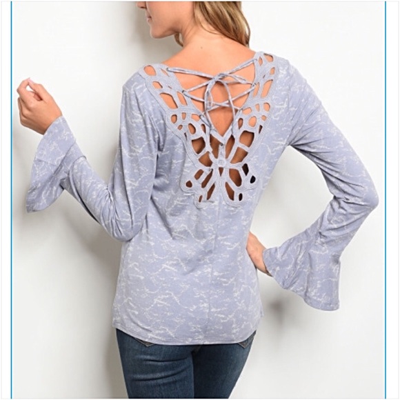 📍SALE Boho Bell Slv Lace Up Back Top XSS - Picture 3 of 5